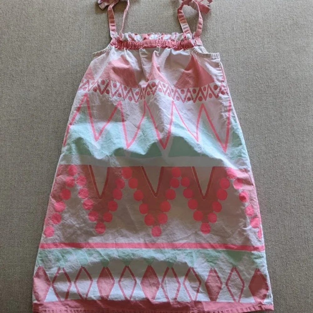 Gymboree Cotton Spring Dress in Pastel Pattern Girls Size 6